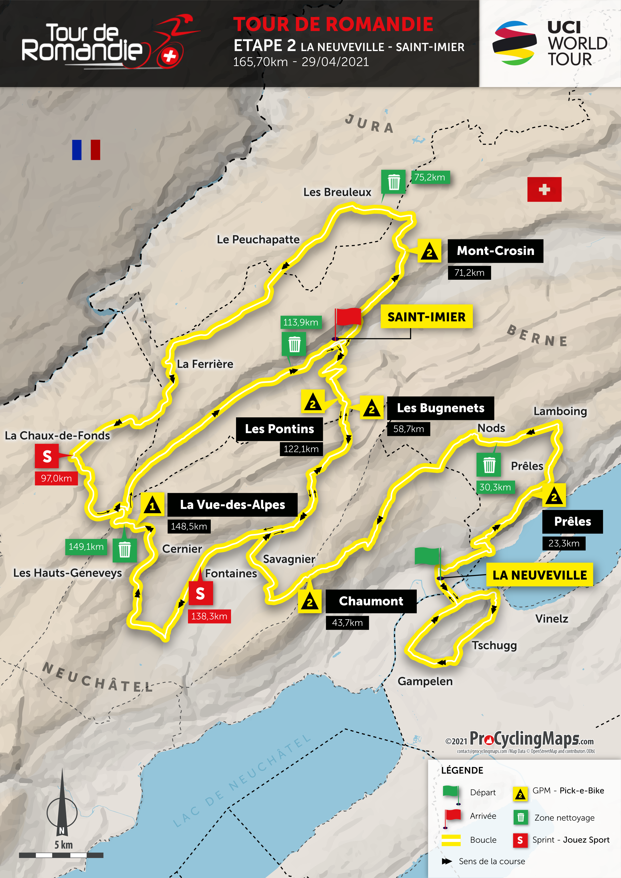 Tour De Romandie 2021 Parcours Et Profils Des Etapes Videos De Cyclisme