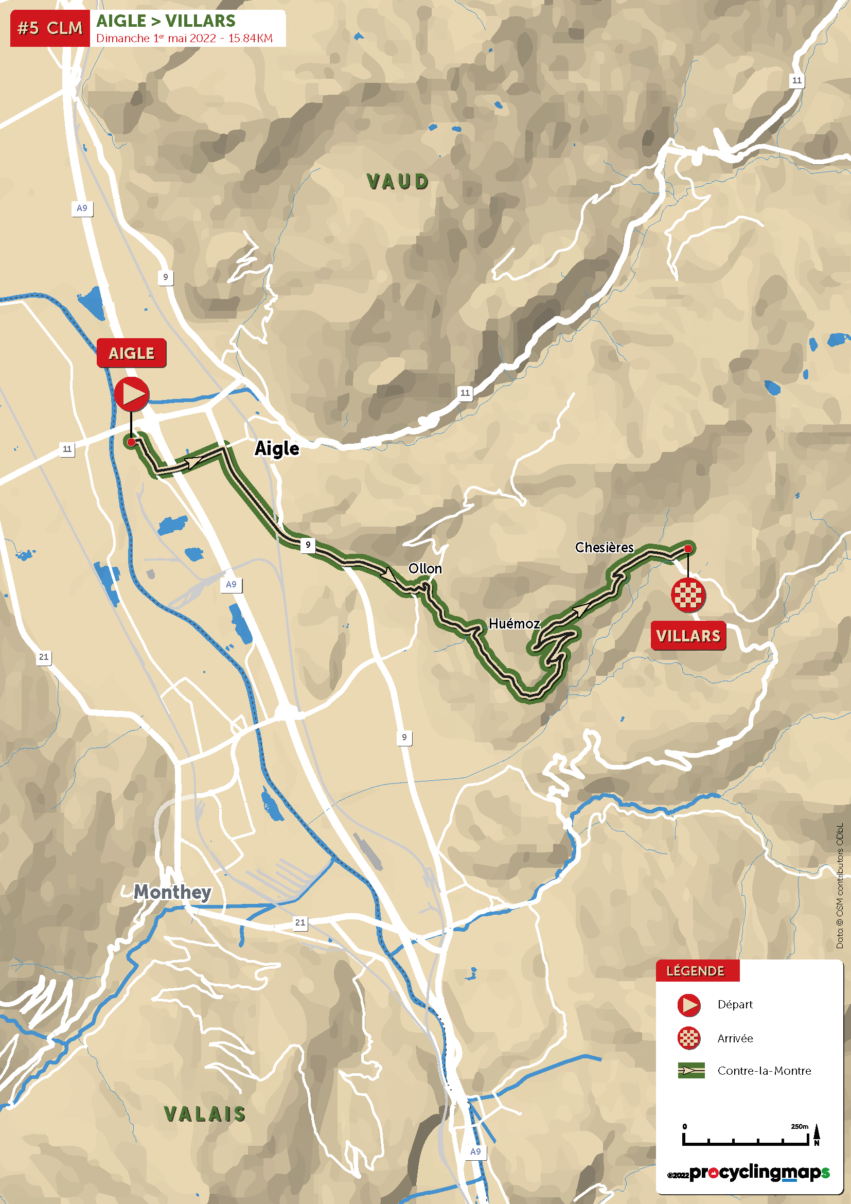 dim 01/05 E5 clm ind Aigle villars 15,8 km départ 12h30 5.-Carte-5e-etape_Aigle-CMC-Villars